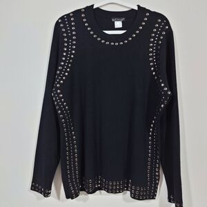 Black studded sweater by Venus. Size XL